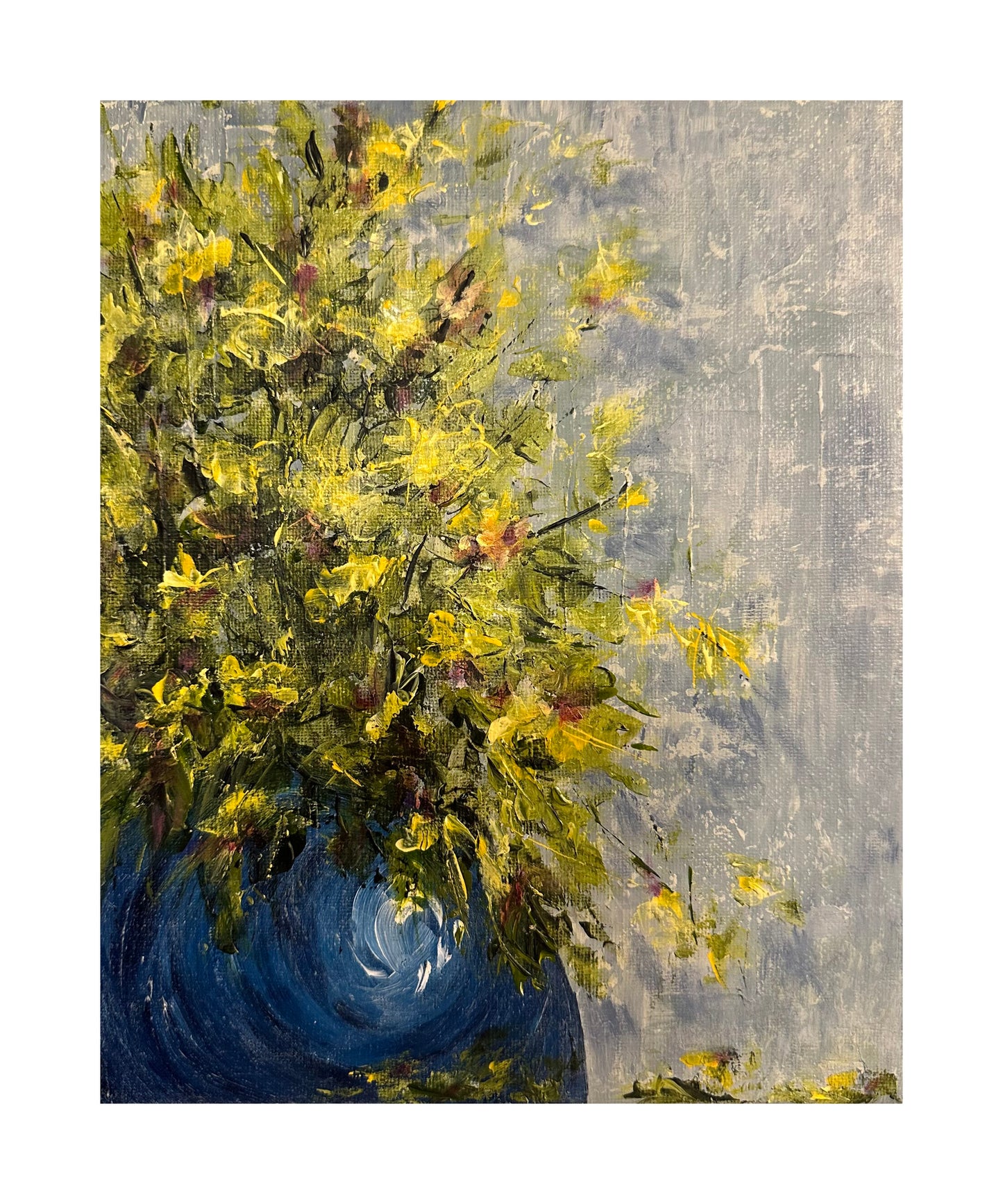 Bouquet 3 Floral Acrylic on Stretched Canvas Original Painting in Size 8" x 10"