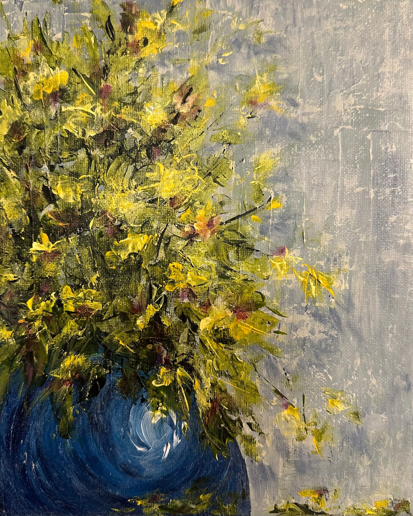 Bouquet 3 Floral Acrylic on Stretched Canvas Original Painting in Size 8" x 10"