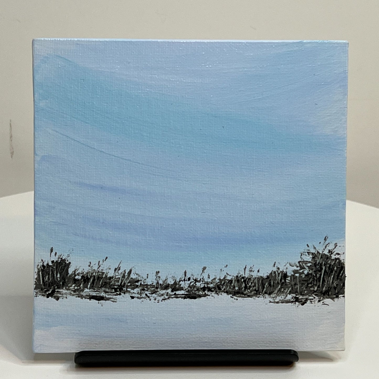 On A Winter Day By Deb Bossert Artworks 6" x 6" Original Acrylic Painting