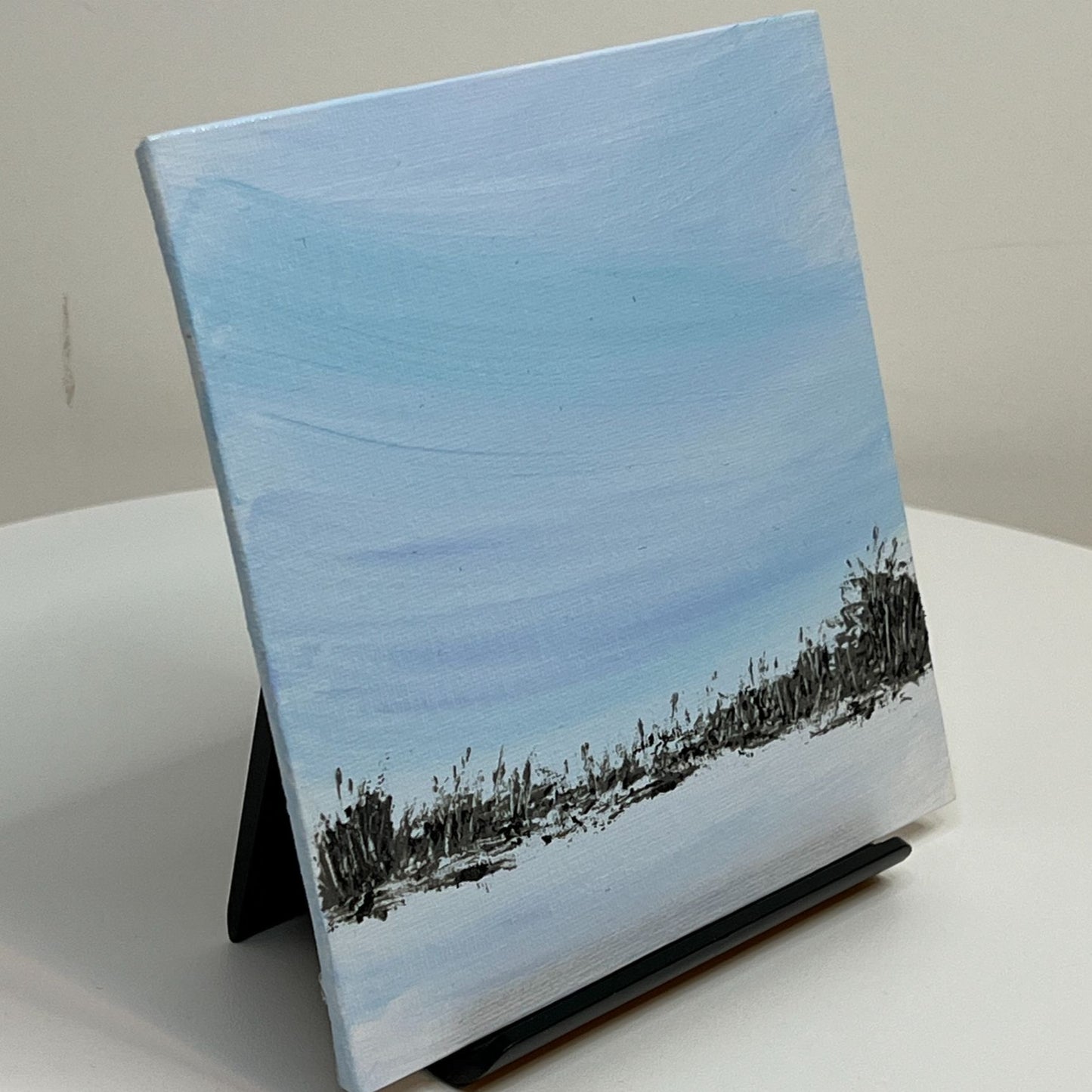 On A Winter Day By Deb Bossert Artworks 6" x 6" Original Acrylic Painting