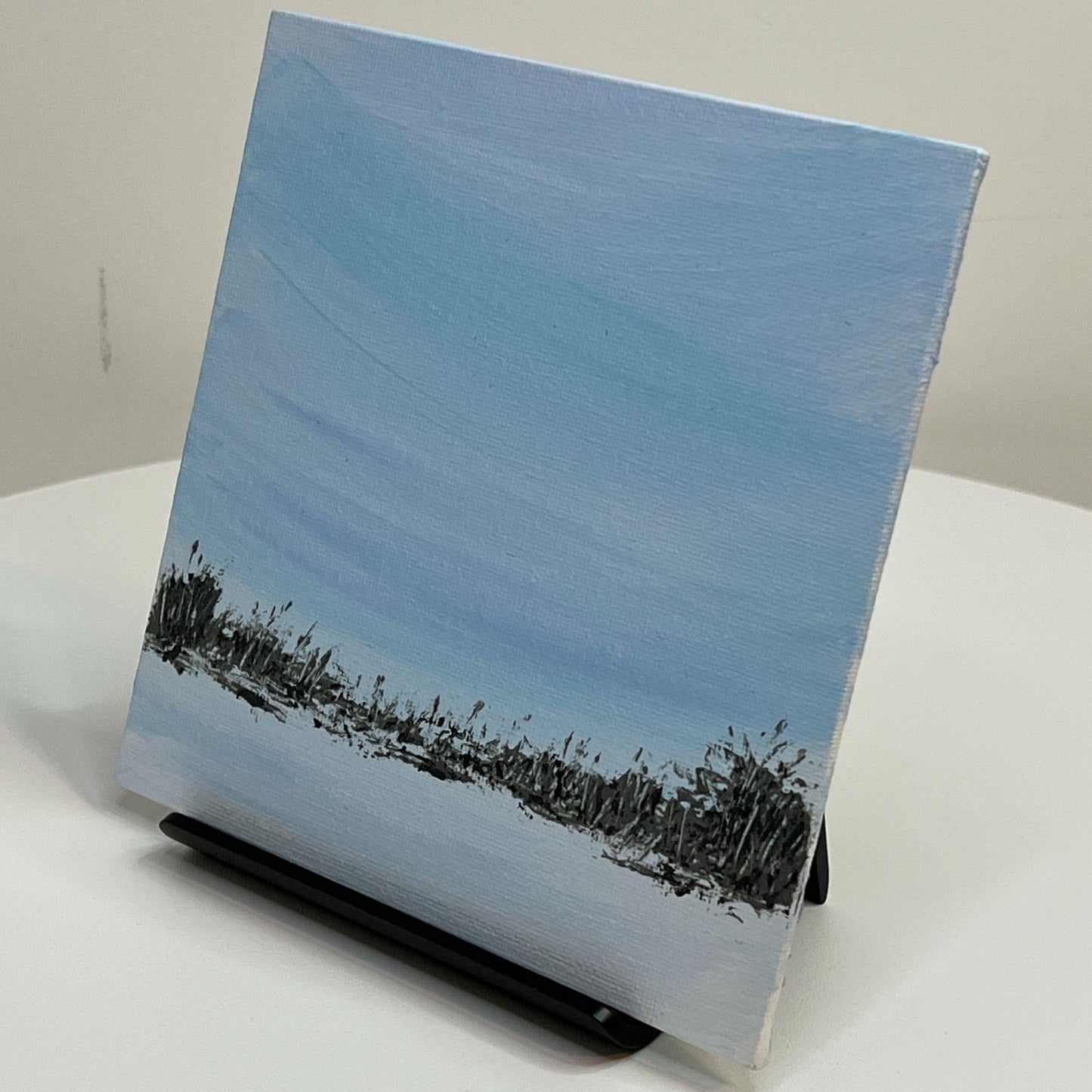 On A Winter Day By Deb Bossert Artworks 6" x 6" Original Acrylic Painting