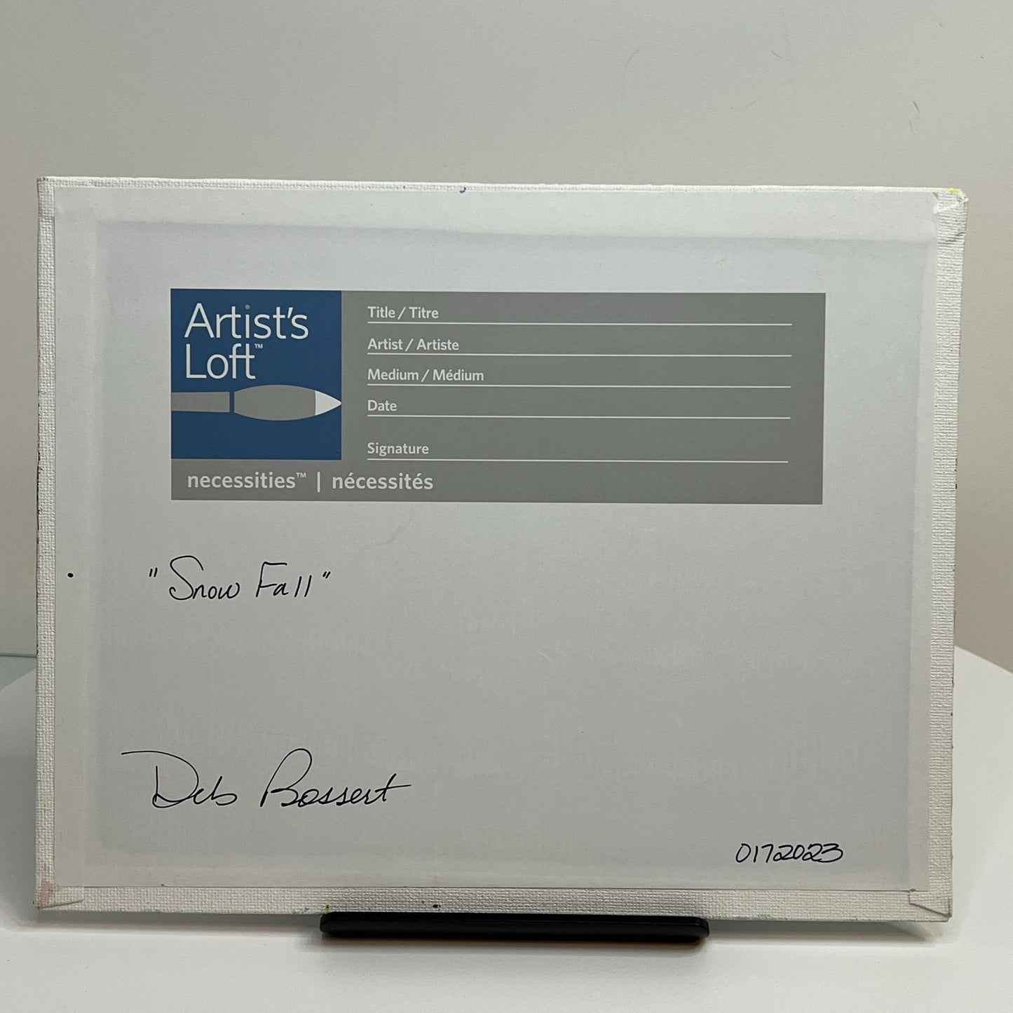 Snow Fall - Acrylic Wintertime Landscape Painting by Deb Bossert Artworks, 8x10"