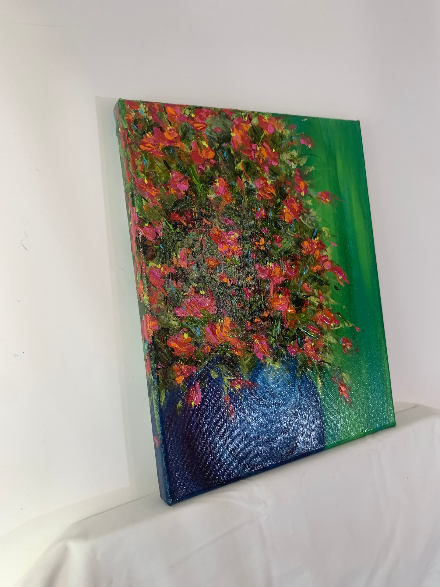 Bouquet 2 Acrylic on Canvas Original Landscape Painting in Size 8" x 10"