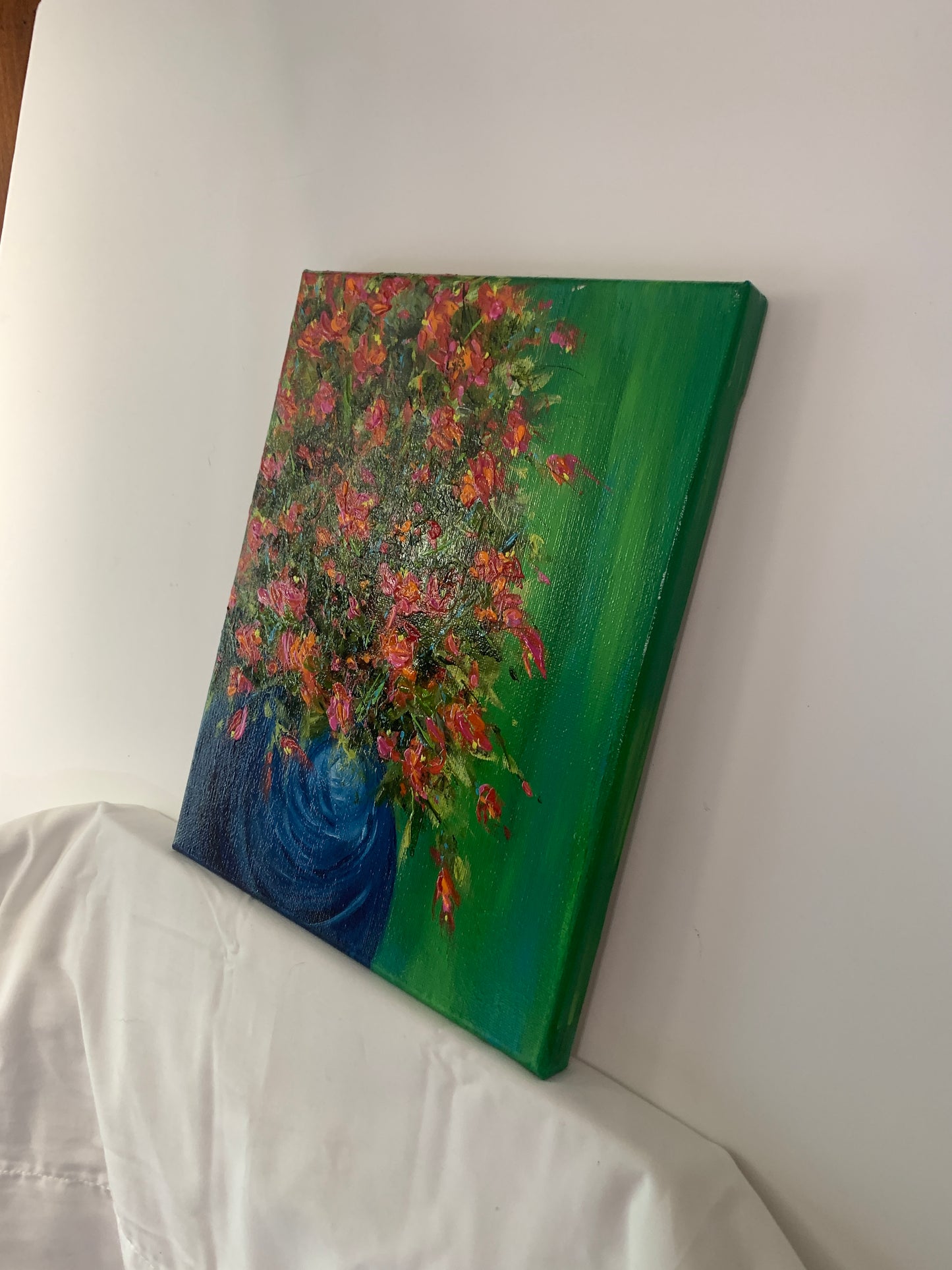 Bouquet 2 Acrylic on Canvas Original Landscape Painting in Size 8" x 10"