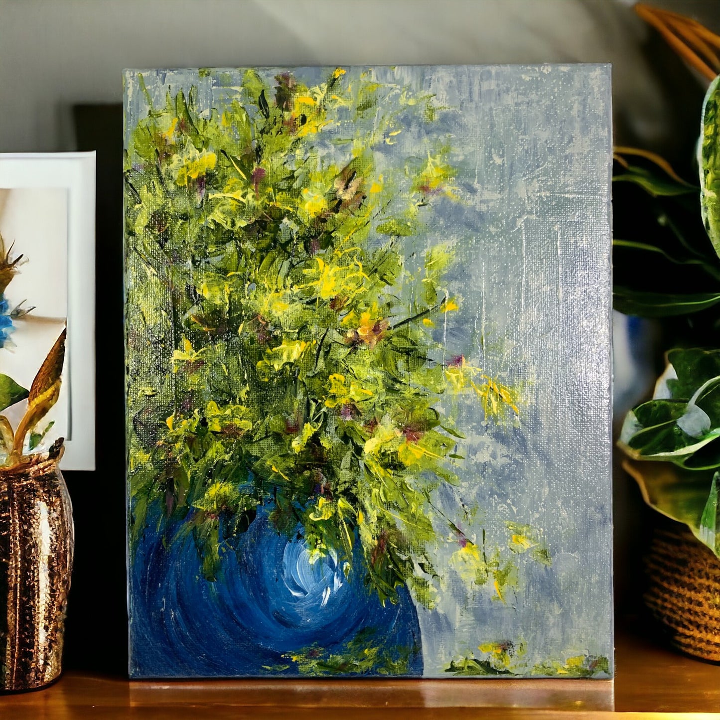 Bouquet 3 Floral Acrylic on Stretched Canvas Original Painting in Size 8" x 10"