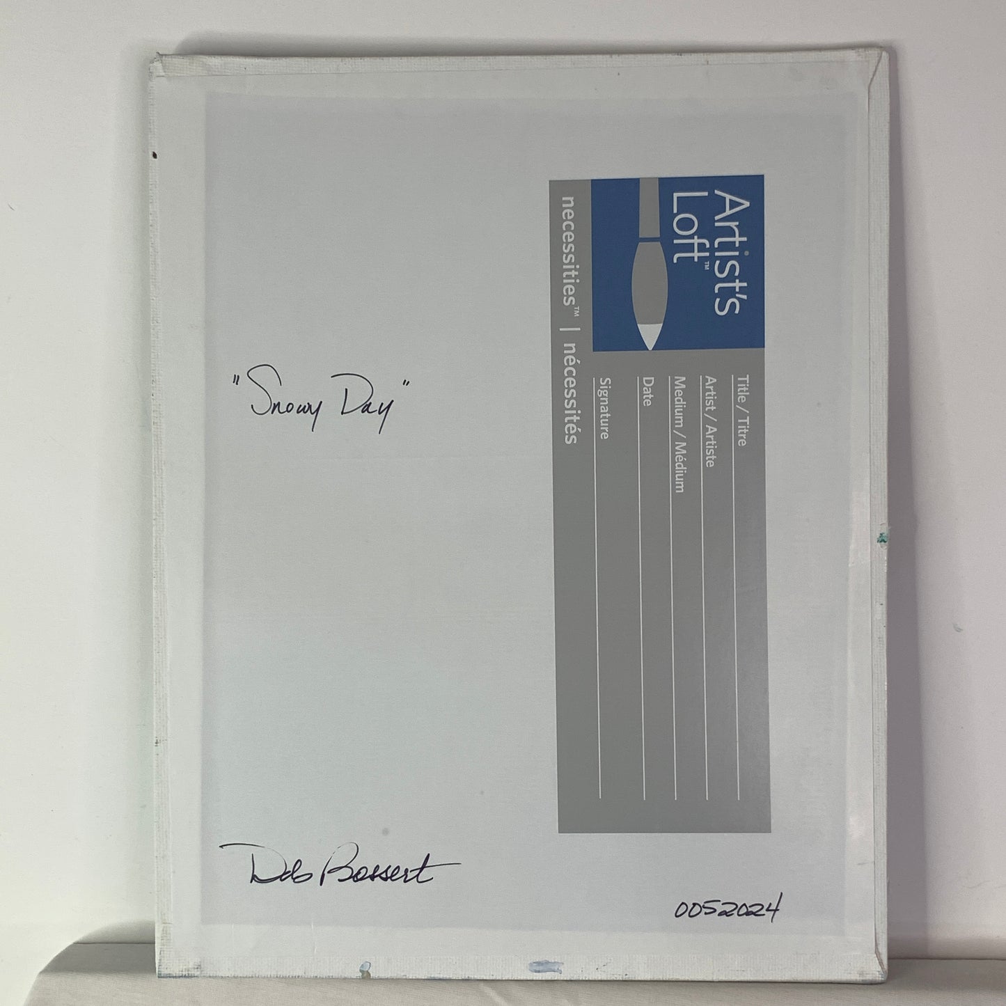 Snowy Day Winter Theme Acrylic on Canvas Panel Painting in Size 8" x 10"