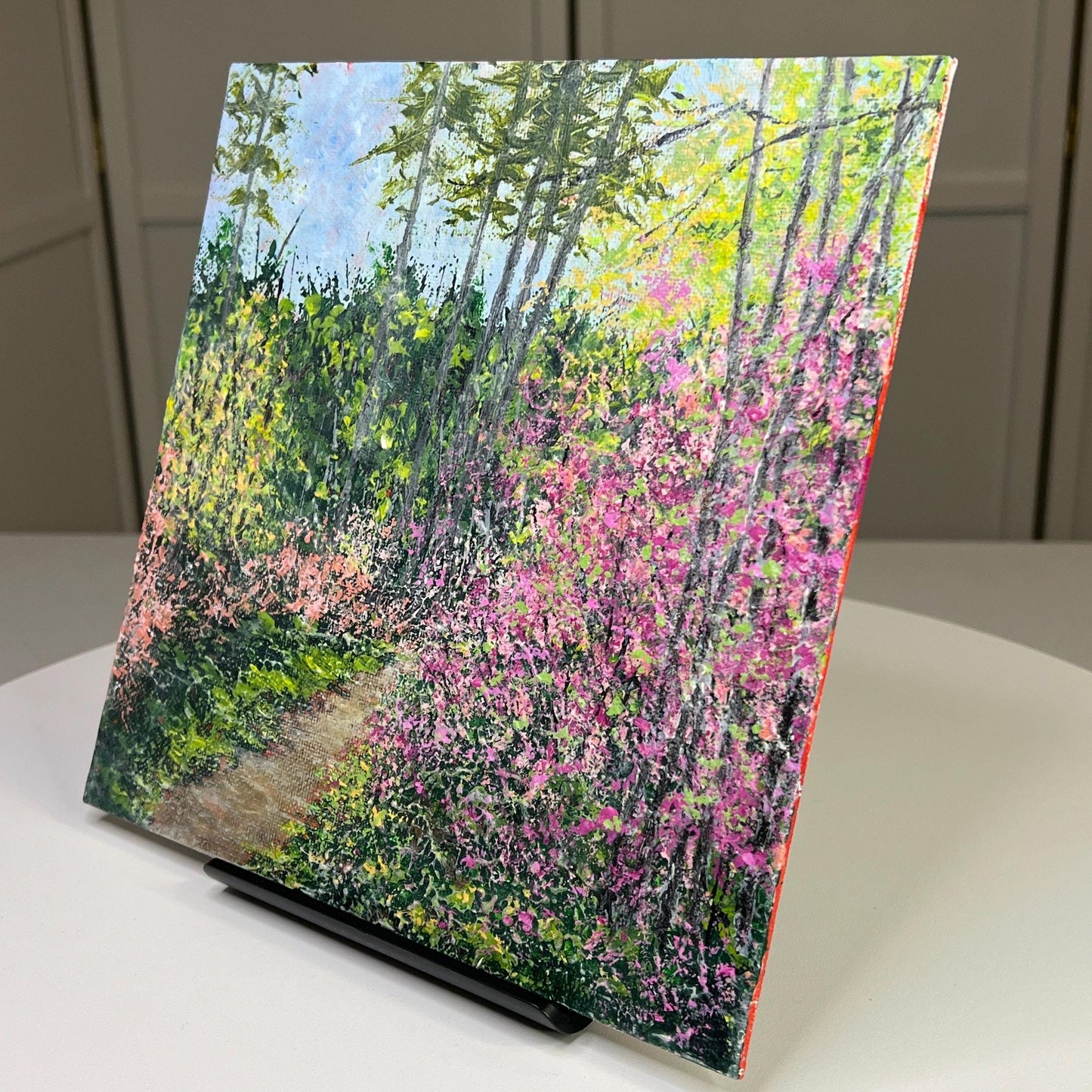 Walk With Nature - Original Landscape Acrylic Painting In Size 8" x 8"