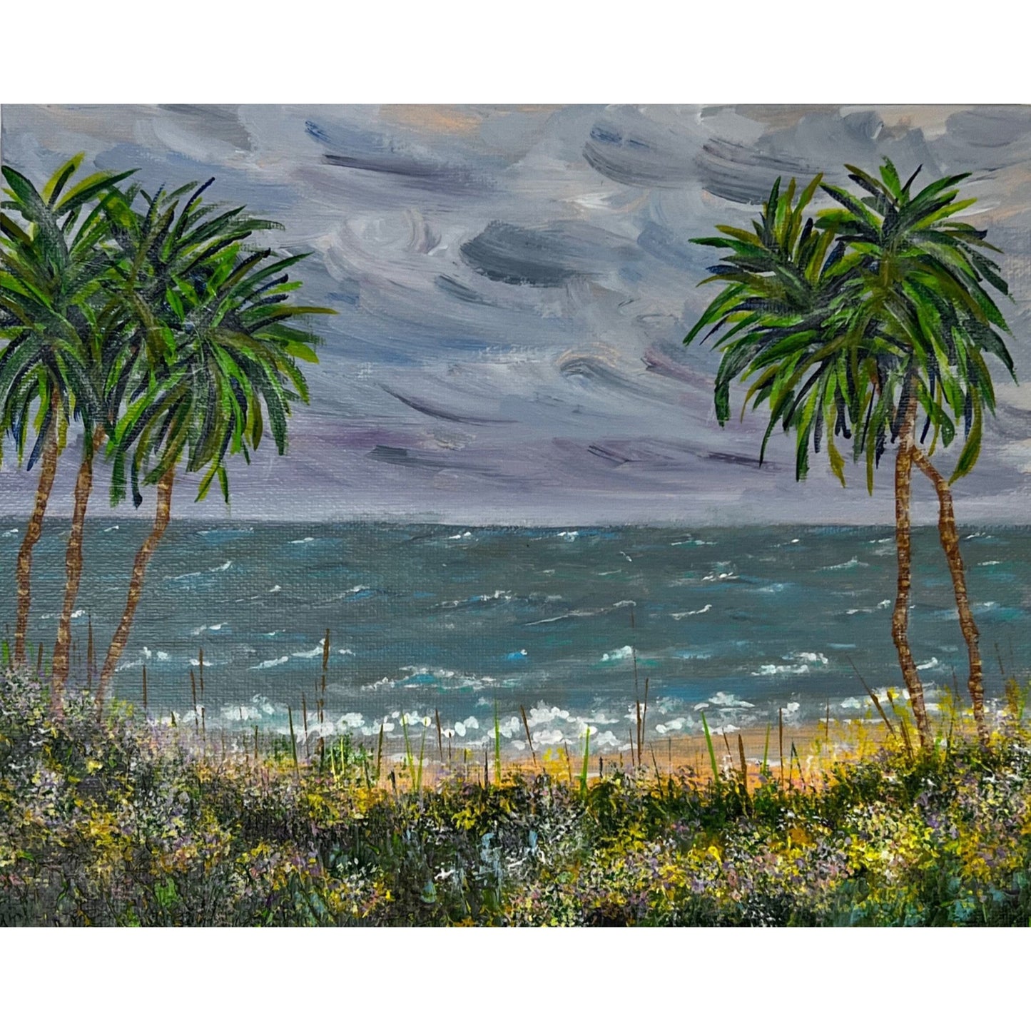 "Before The Storm" Seascape Original Acrylic Painting 8"x10" Unframed