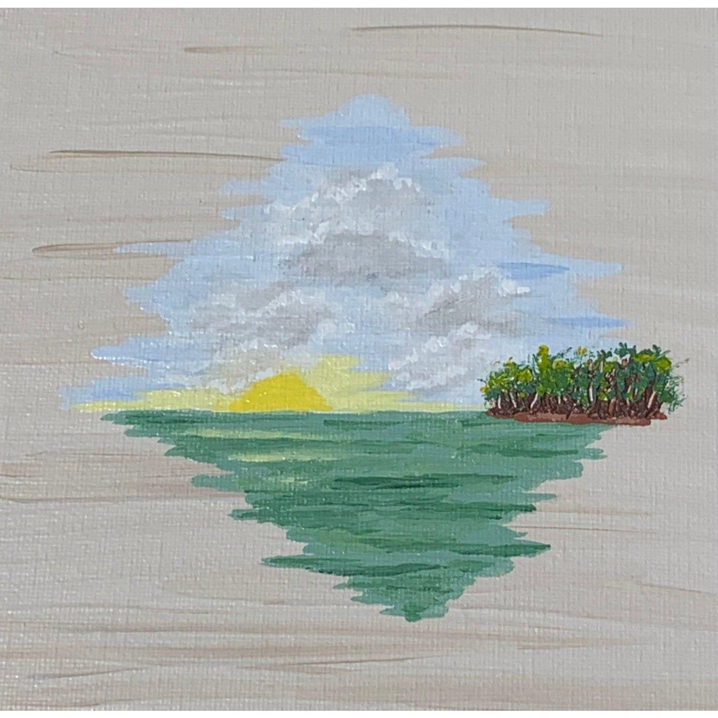 Off the Grid, Original Acrylic Painting, 6 x 6, Artist Signed