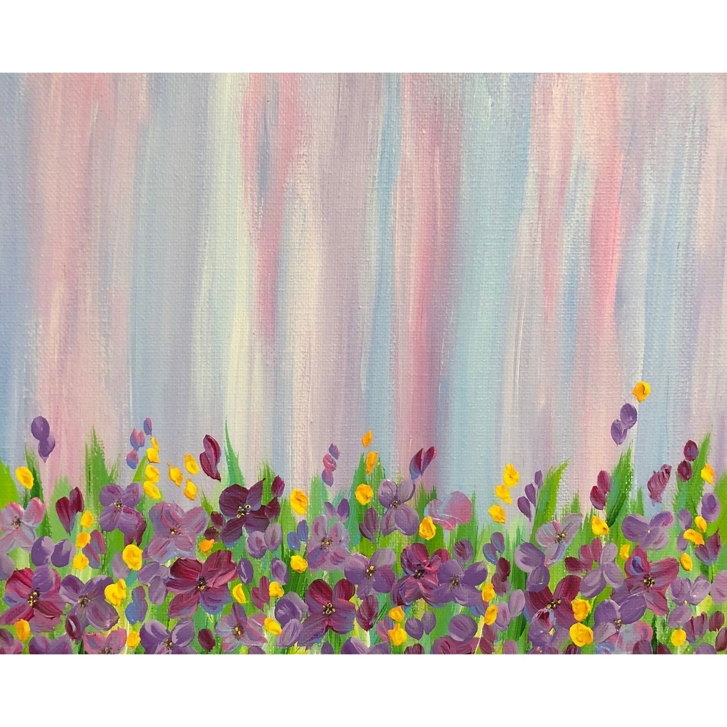 Color Full 2 - 8" x 10" Stretched Canvas Floral Acrylic Original Painting