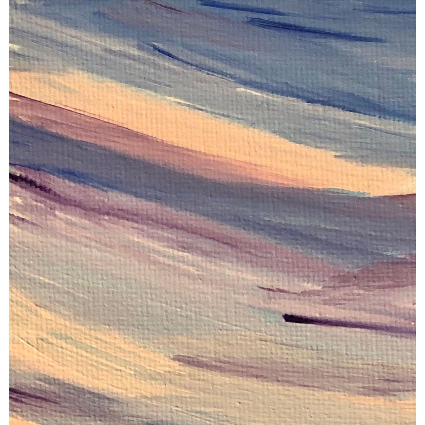 Wish You Were There 6 x 6 Acrylic Painting, Deserted Island Palms and Ocean, Signed