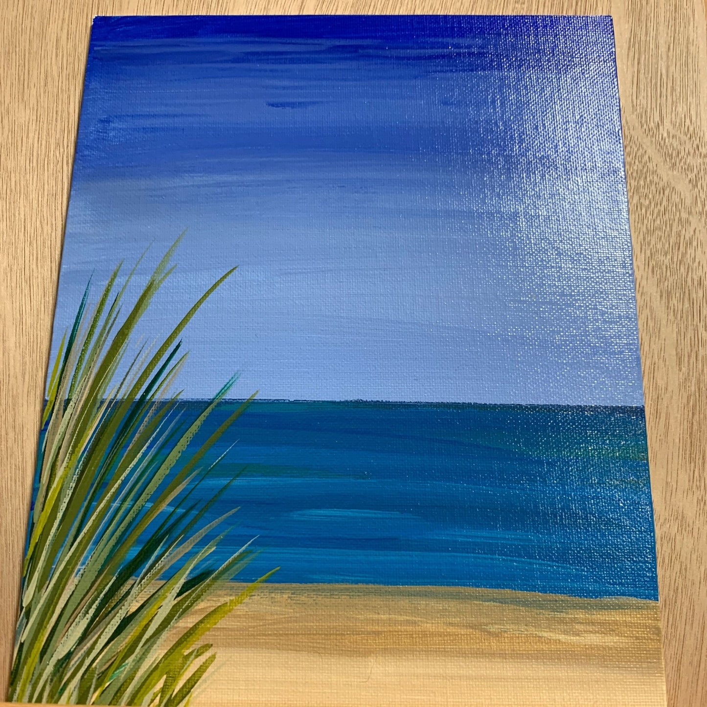 Gorgeous Ocean Seascape Original Acrylic Painting With Beautiful Colors, Artist Signed, 8 x 10, Unframed