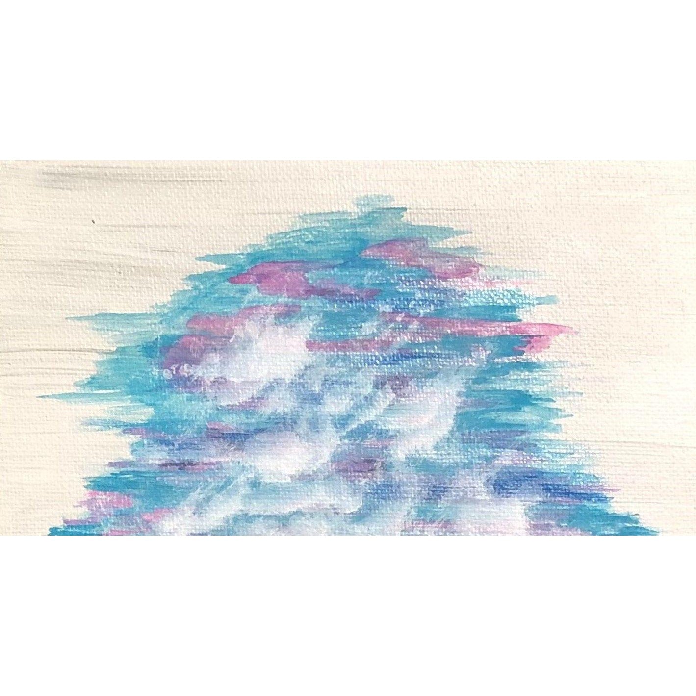 Sea of Blues, Original Acrylic Painting, 6 x 6, Handmade, Artist Signed