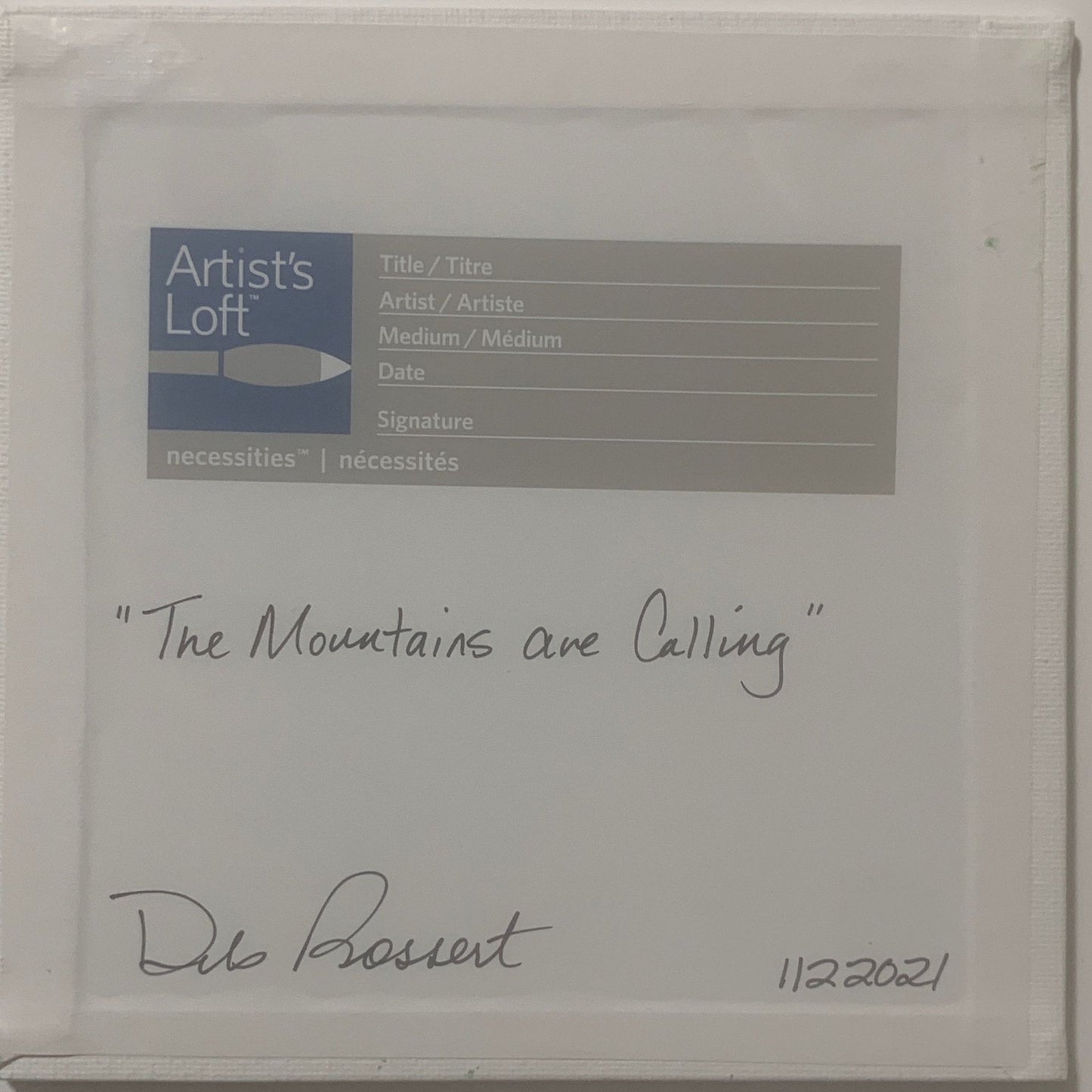 The Mountains are Calling Original Acrylic Painting - Deb Bossert Artworks, 6x6"