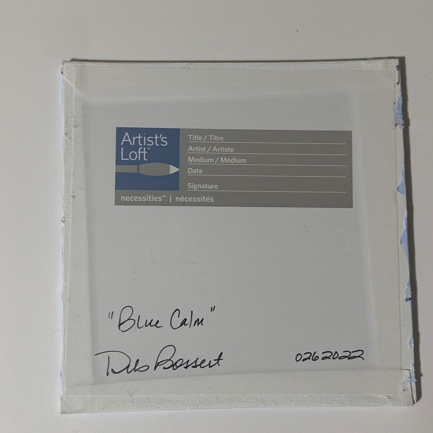 Blue Calm Original Acrylic Painting From Deb Bossert Artworks, 6" x 6" Signed