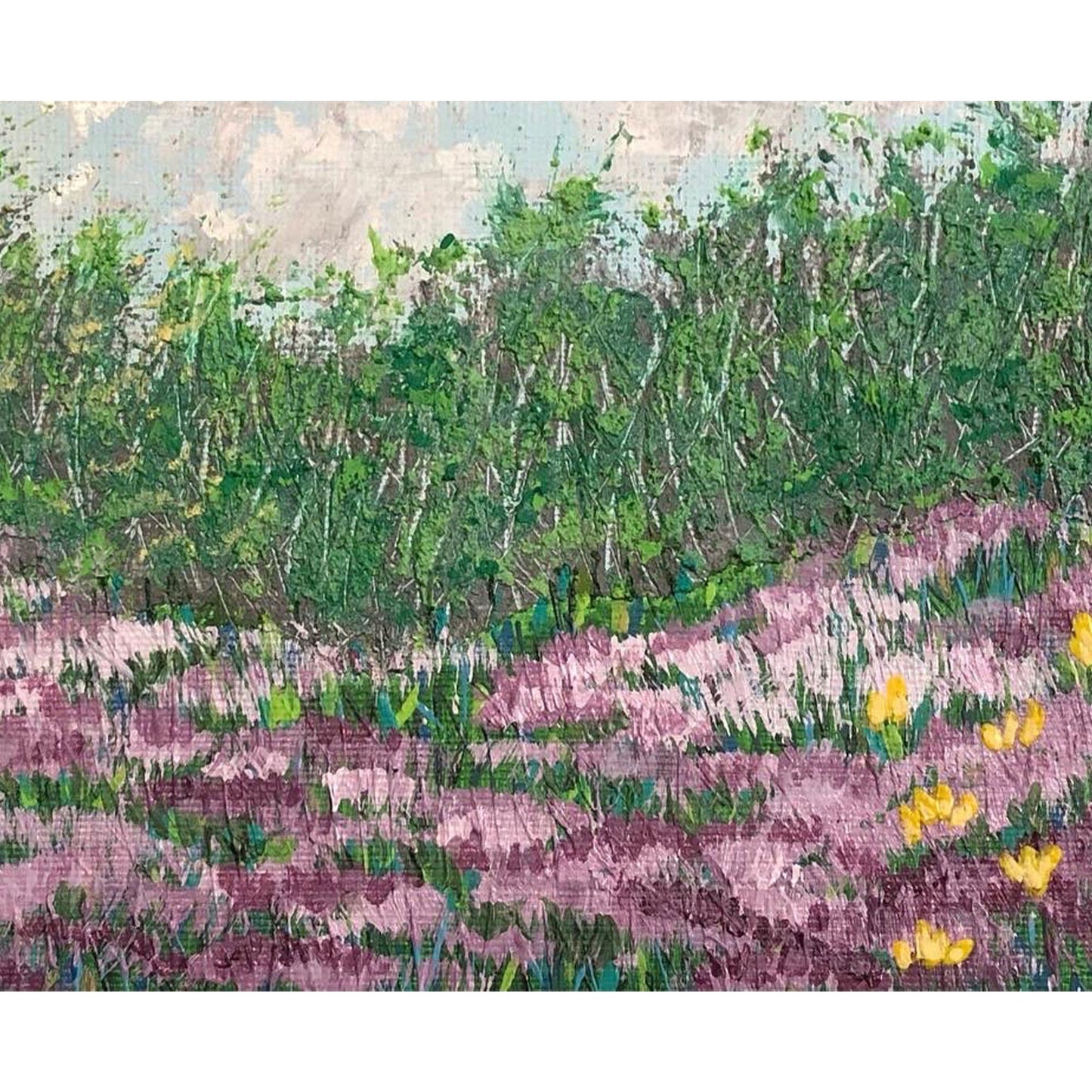 Morning Has Broken 8 x 8 Acrylic Painting, Peaceful Sunrise Landscape Scene, Signed