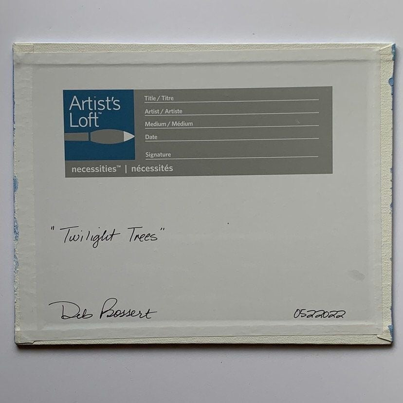 Twilight Trees By Deb Bossert Artworks 8" x 10" Original Acrylic Painting