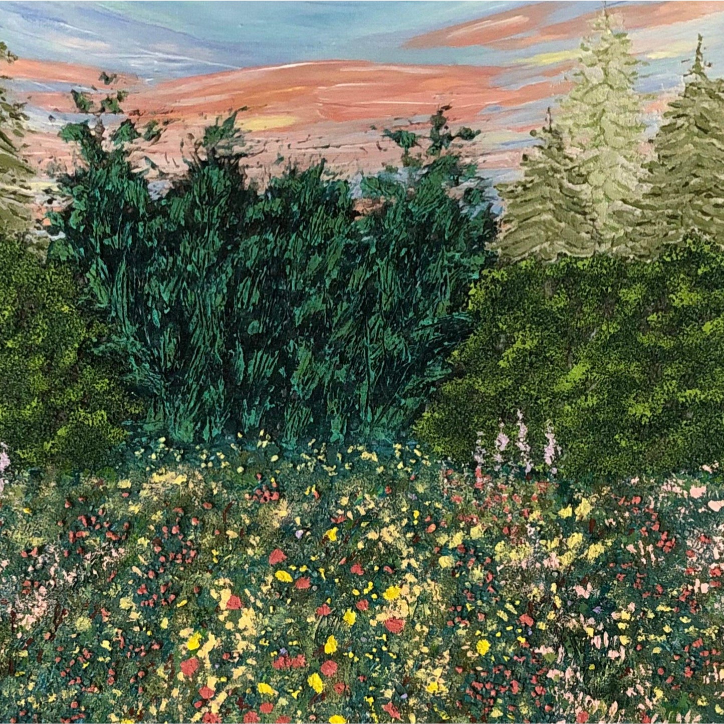 Sunrise Stroll, Original Painting, Acrylic, Signed, 11 x 14, Unique Art