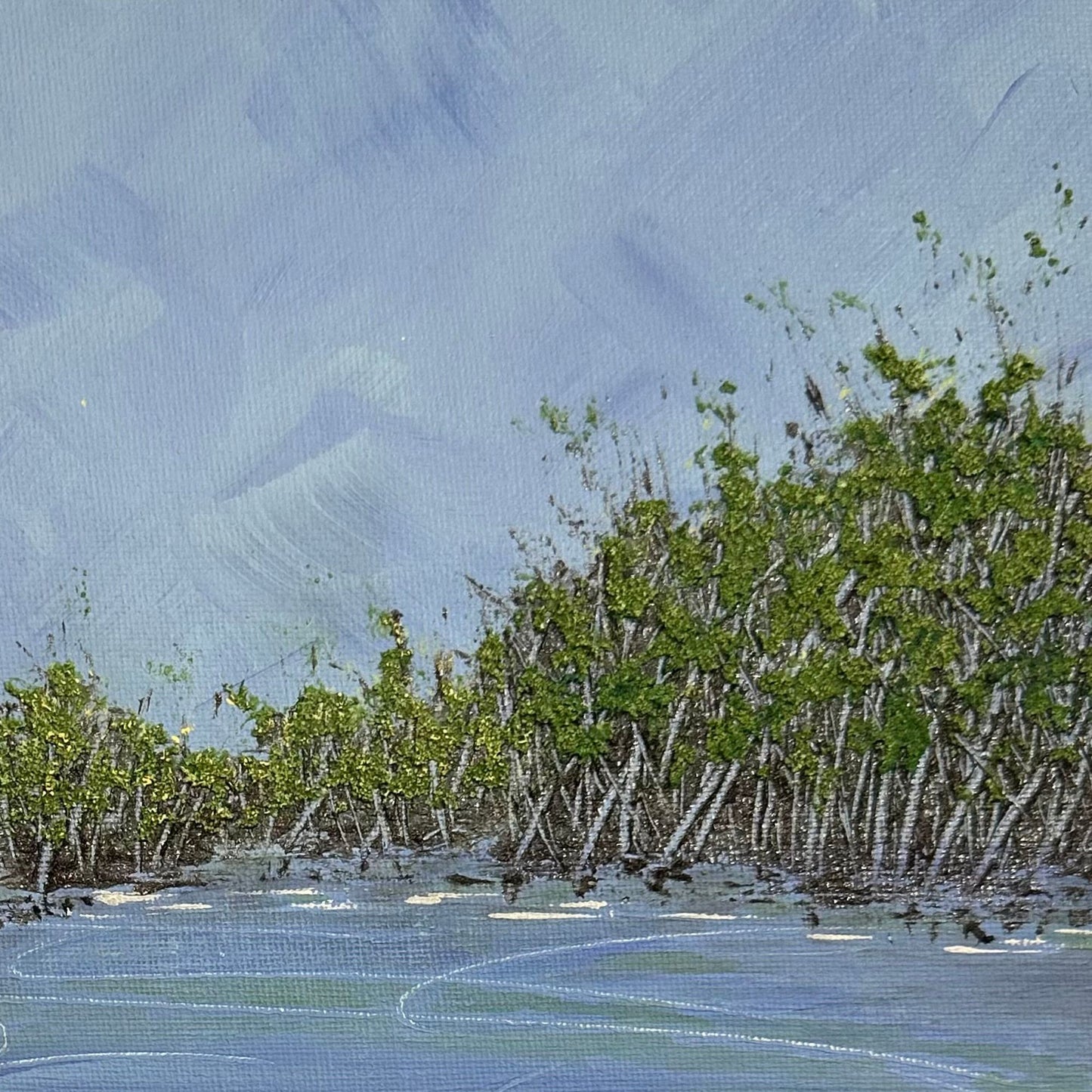 A Pond Brings Peace - 8" x 10" Landscape Painting by Deb Bossert Artworks