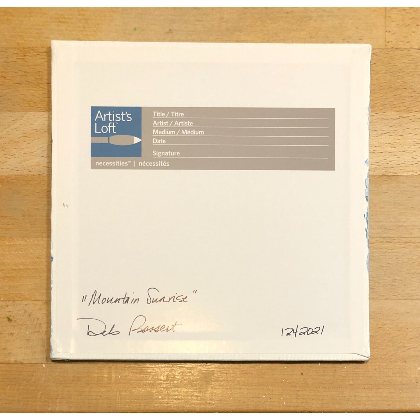 Mountain Sunrise Acrylic Painting, 8 x 8 Landscape, Signed Art, Original Artwork