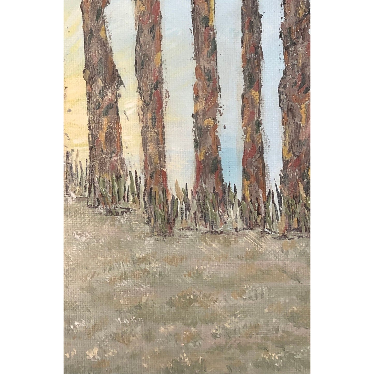 Sunshiny Day, 8" x 10" Landscape Acrylic Original Painting, Signed, Unique Art