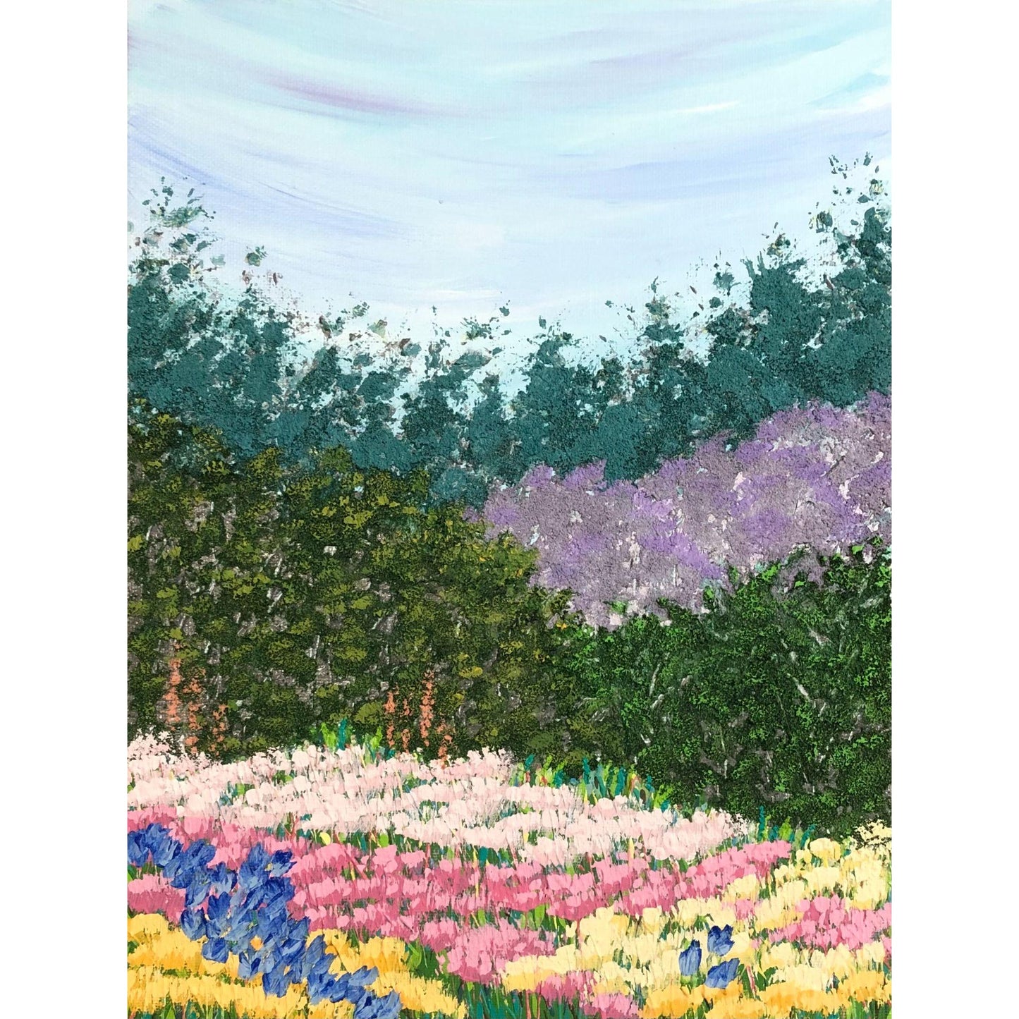 Welcome to Spring, Original Painting, Acrylic, Signed, 9 x 12, Landscape, Artisan Hand Painted Work