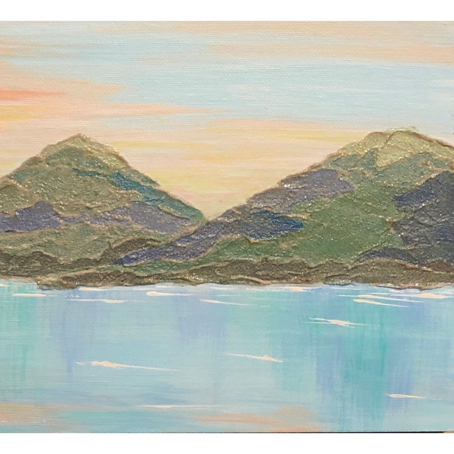 Today Is A Good Day 9 x 12 Acrylic Painting, Mountain Landscape Signed Art