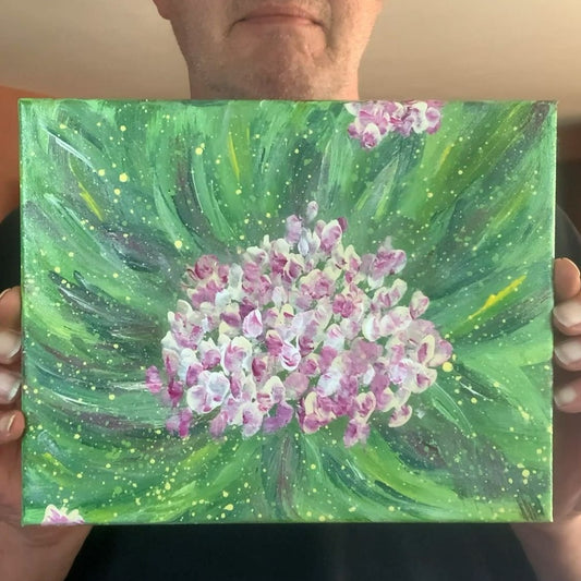 Introducing Hydrangeas 3 - 8 x 10 Stretched Canvas Acrylic Painting