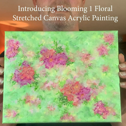 Introducing Blooming 1, Hand-Painted 8" x 10" Stretched Canvas Acrylic Painting