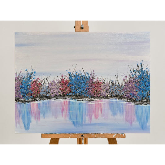 A Colorful Morning 9x12 Acrylic Mixed Media Nature Wall Art Original Painting