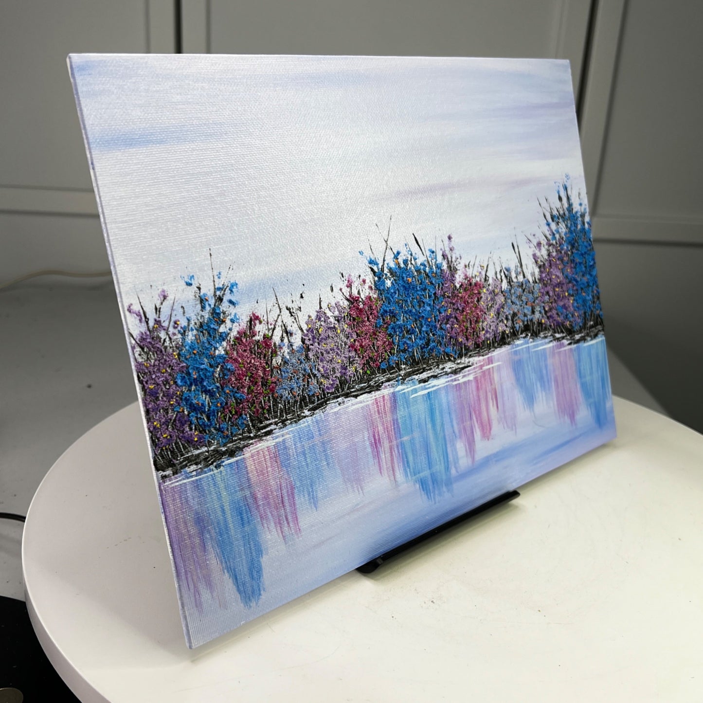 A Colorful Morning 9x12 Acrylic Mixed Media Nature Wall Art Original Painting