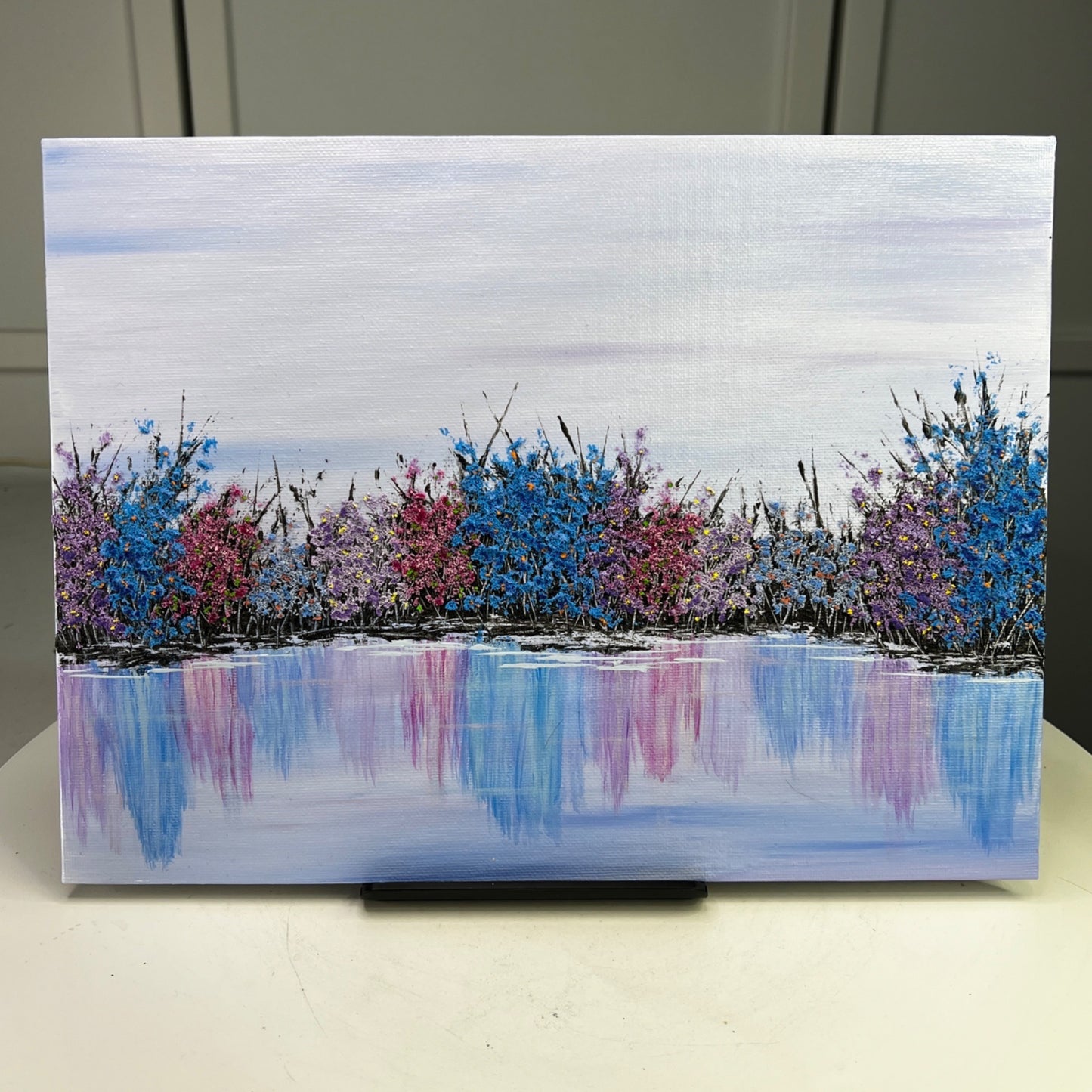 A Colorful Morning 9x12 Acrylic Mixed Media Nature Wall Art Original Painting