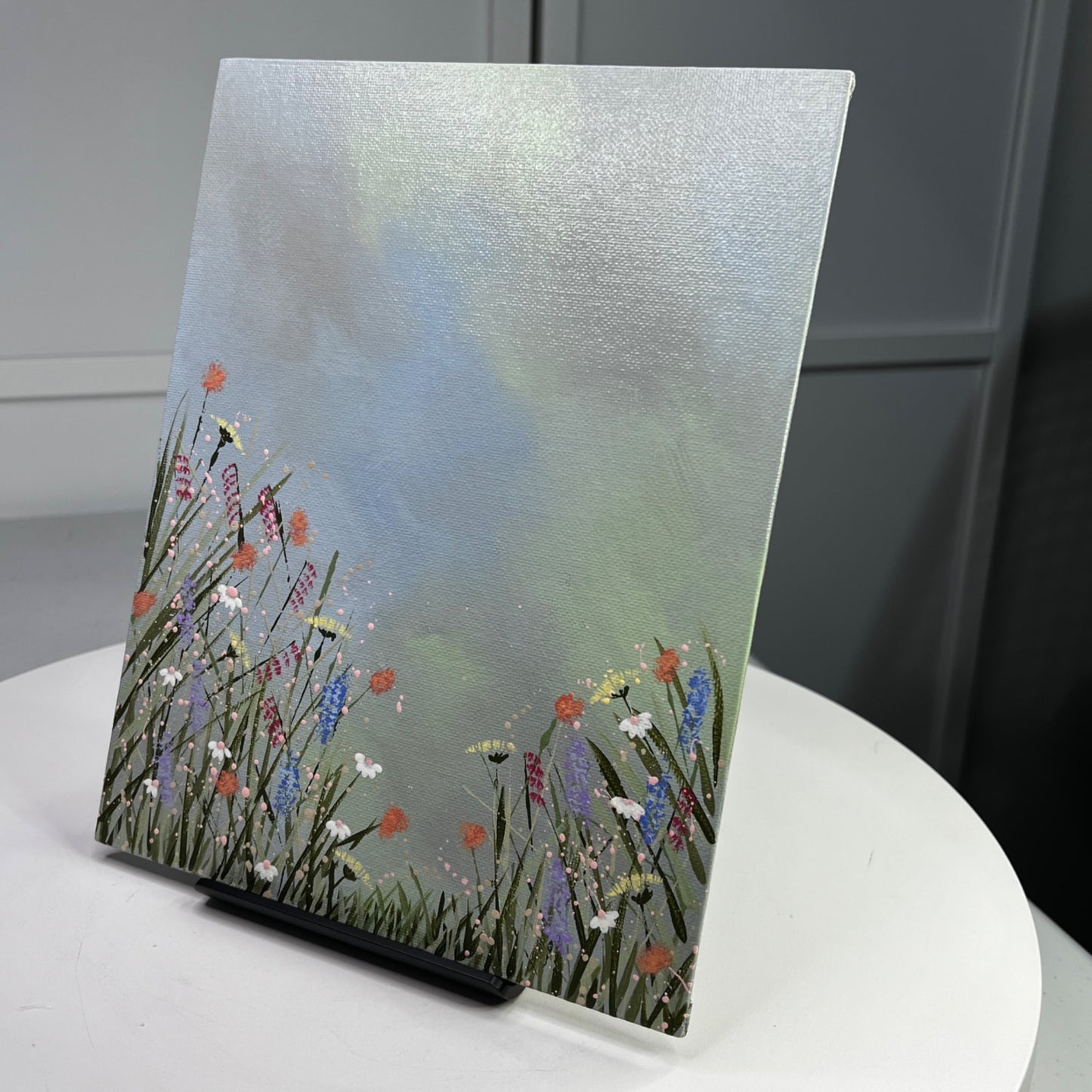 Gorgeous Field Of Wildflowers Original Acrylic Painting 8" x 10" Floral Wall Art