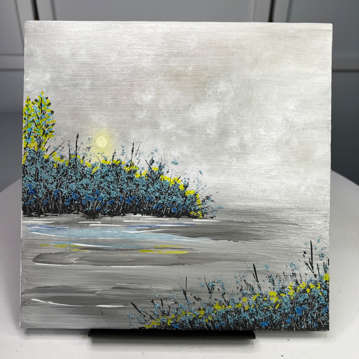 Daydreams Acrylic Landscape Painting On Canvas 8" X 8" Original Artwork Unframed