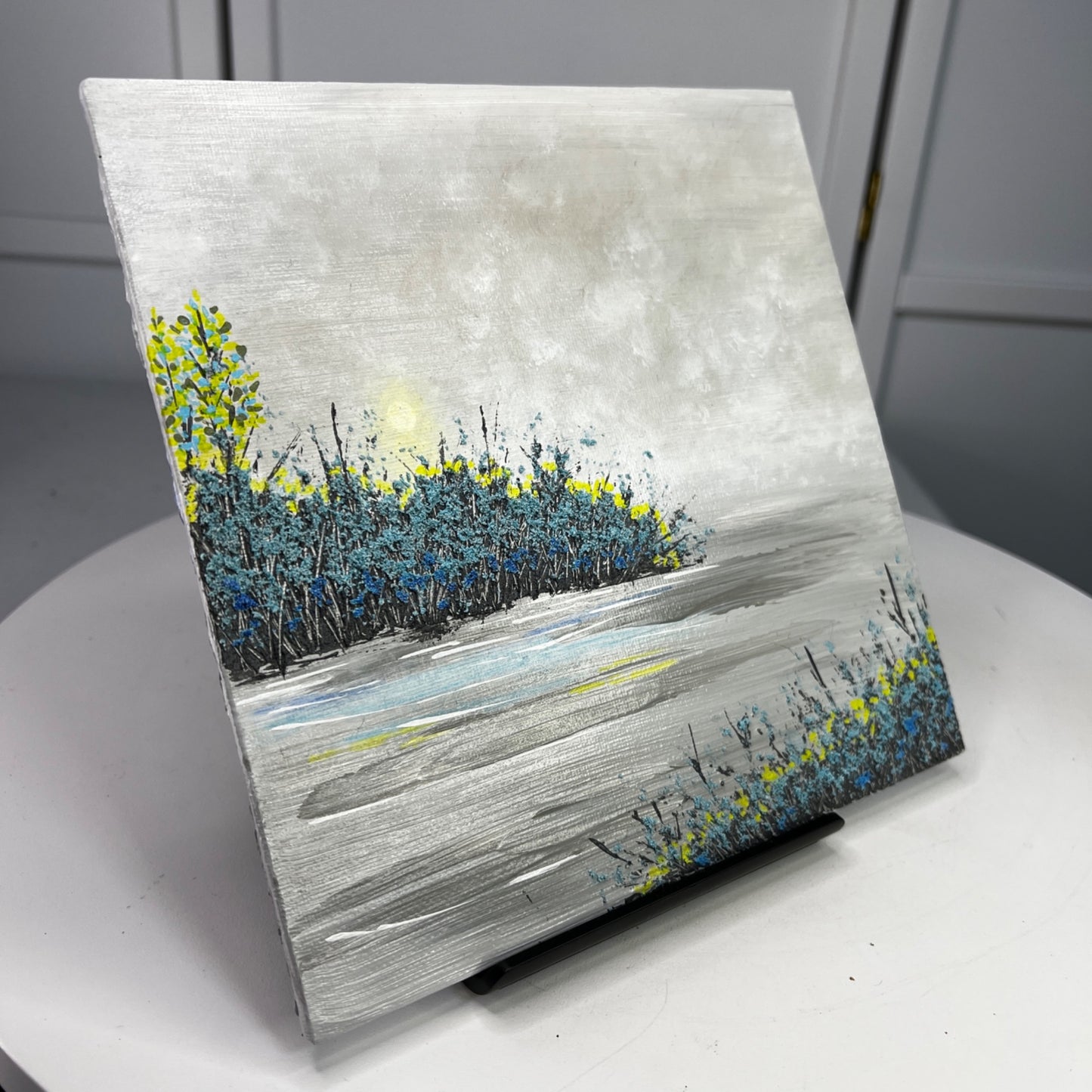 Daydreams Acrylic Landscape Painting On Canvas 8" X 8" Original Artwork Unframed