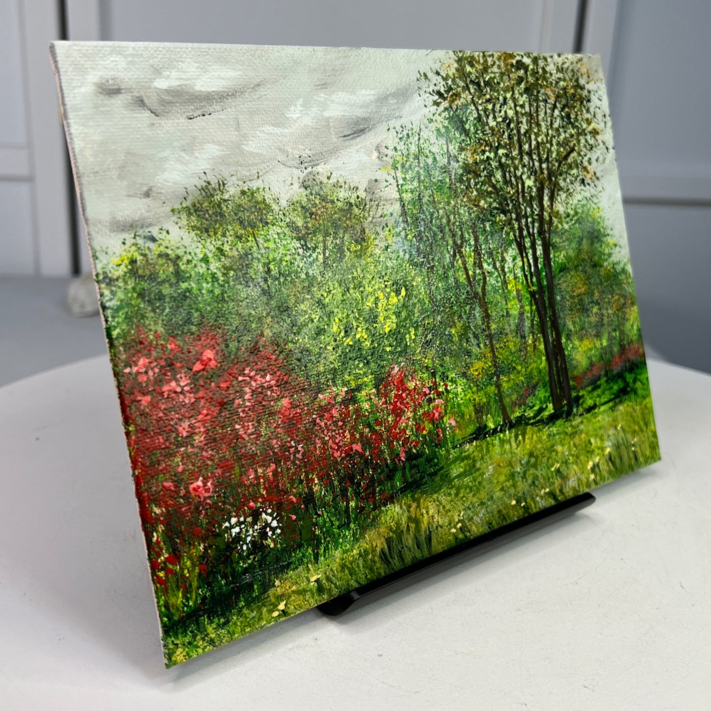 Nature Holds The Key Acrylic Landscape Painting 6" X 8" Wall Art Unframed