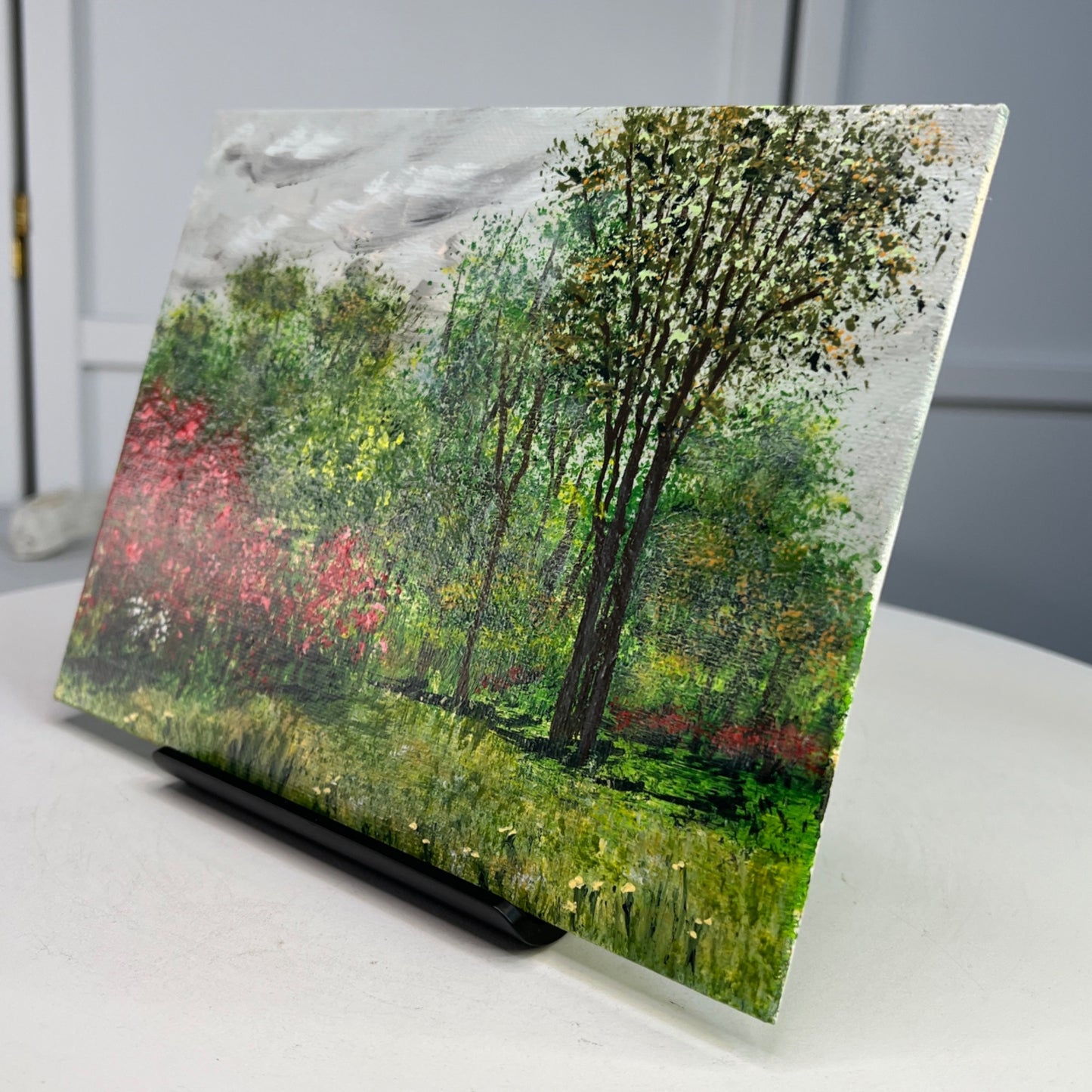 Nature Holds The Key Acrylic Landscape Painting 6" X 8" Wall Art Unframed