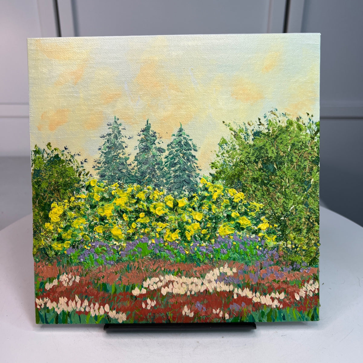 Nature's Bounty 8" x 8" Acrylic Original Painting Wall Art Mixed Media Decor
