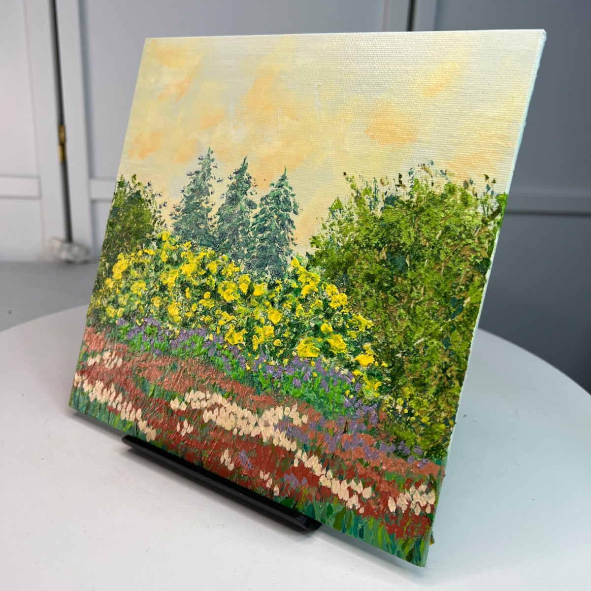 Nature's Bounty 8" x 8" Acrylic Original Painting Wall Art Mixed Media Decor