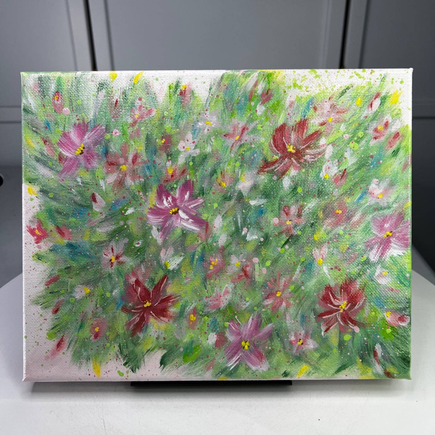 Flowering 2 Original Acrylic Painting Floral Wall Art On 8x10 Stretched Canvas