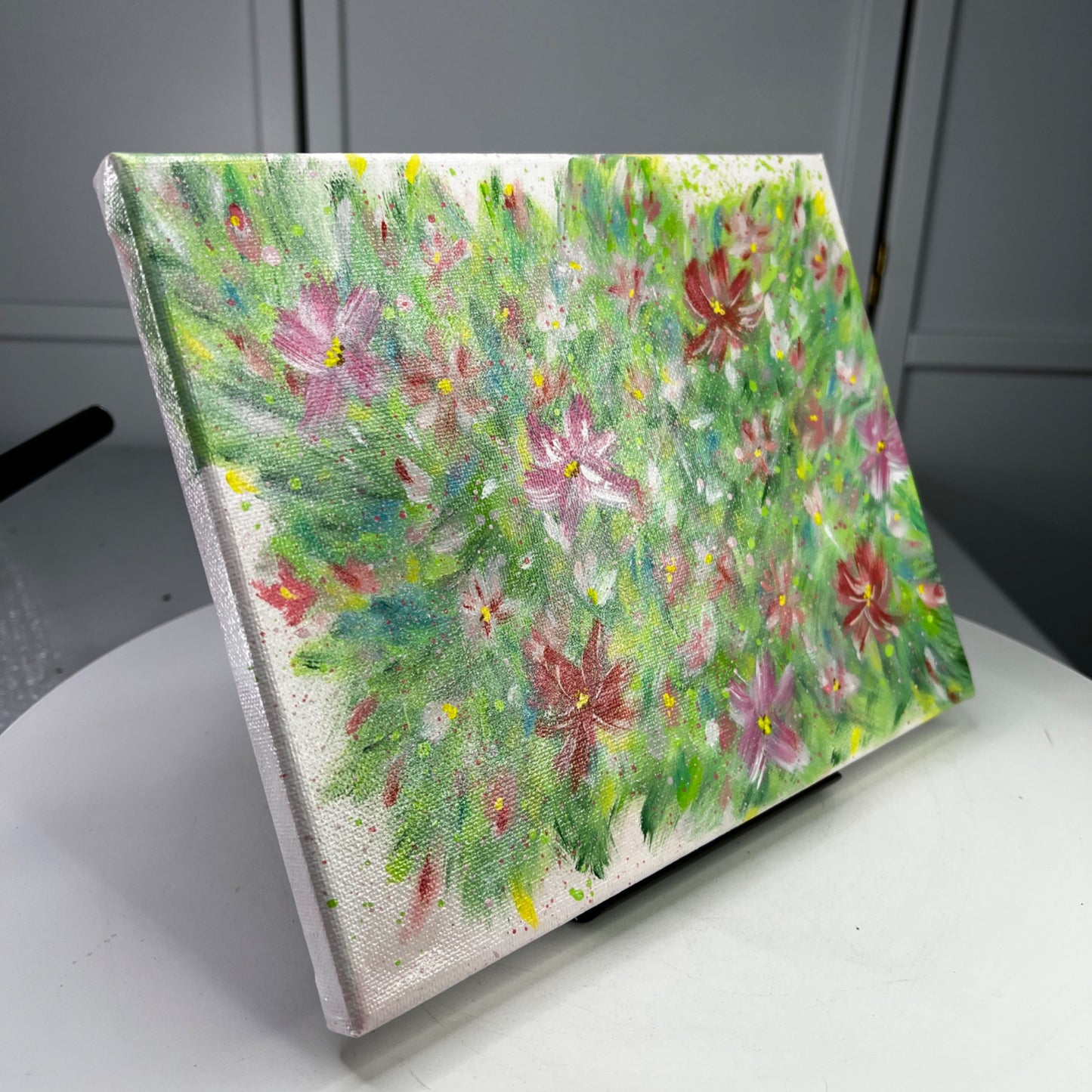 Flowering 2 Original Acrylic Painting Floral Wall Art On 8x10 Stretched Canvas