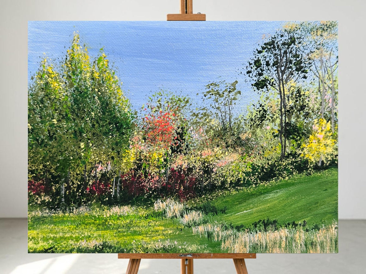 A Beautiful View Acrylic Landscape Painting 6" x 8" Original Wall Art - Unframed