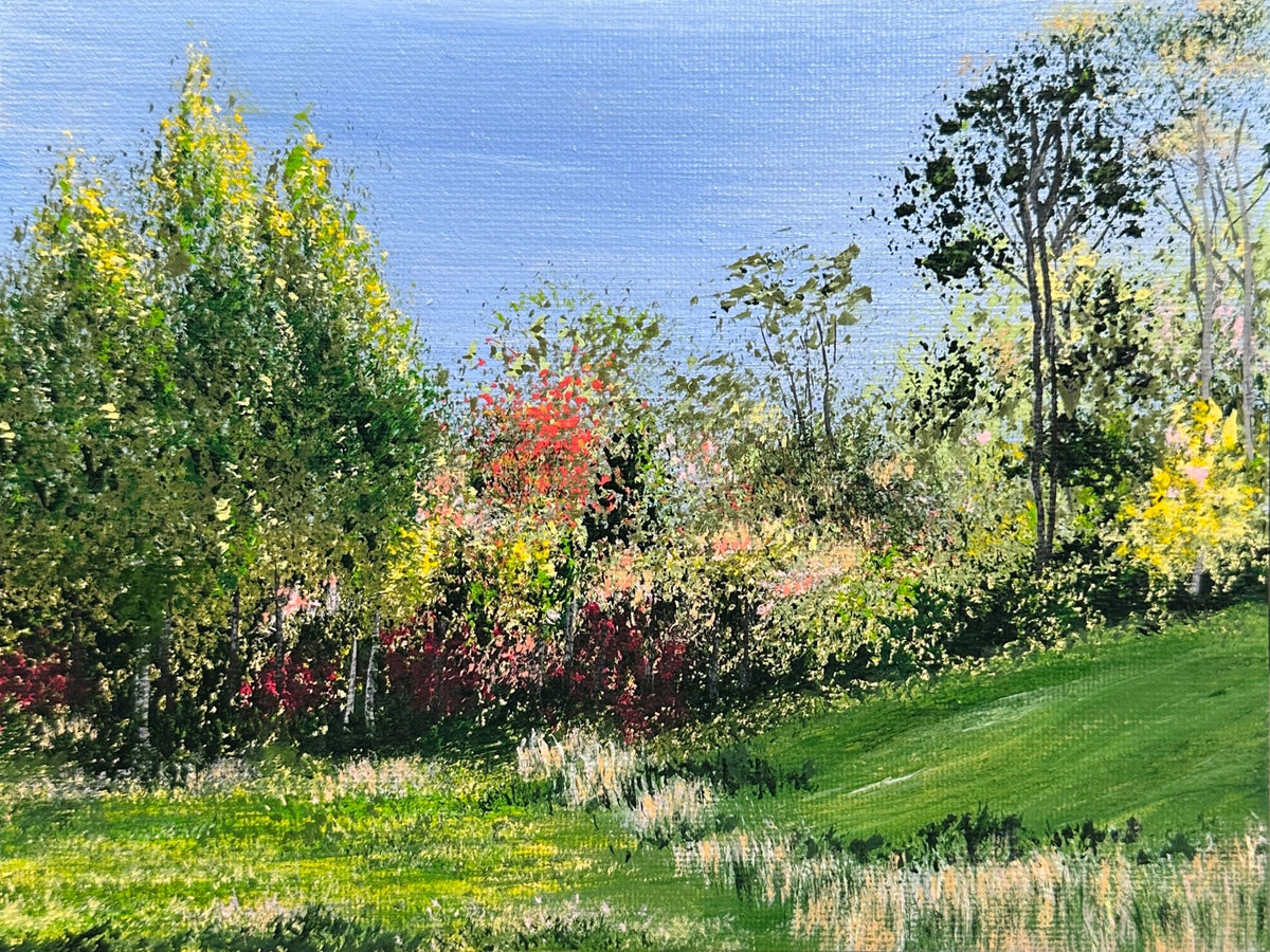 A Beautiful View Acrylic Landscape Painting 6" x 8" Original Wall Art - Unframed