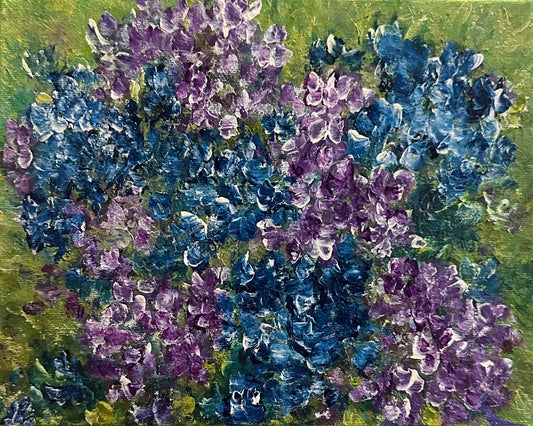 Hydrangeas 1 Floral 8 x 10 Stretched Canvas Painting by Deb Bossert Artworks