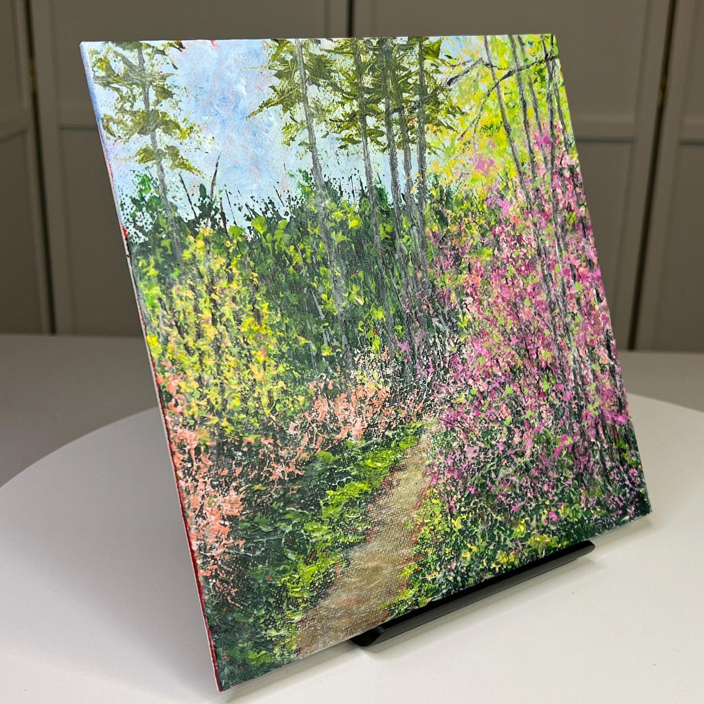 Walk With Nature - Original Landscape Acrylic Painting In Size 8" x 8"