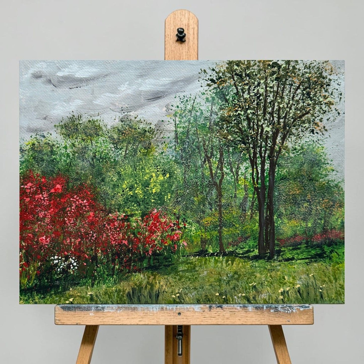 Nature Holds The Key Acrylic Landscape Painting 6" X 8" Wall Art Unframed