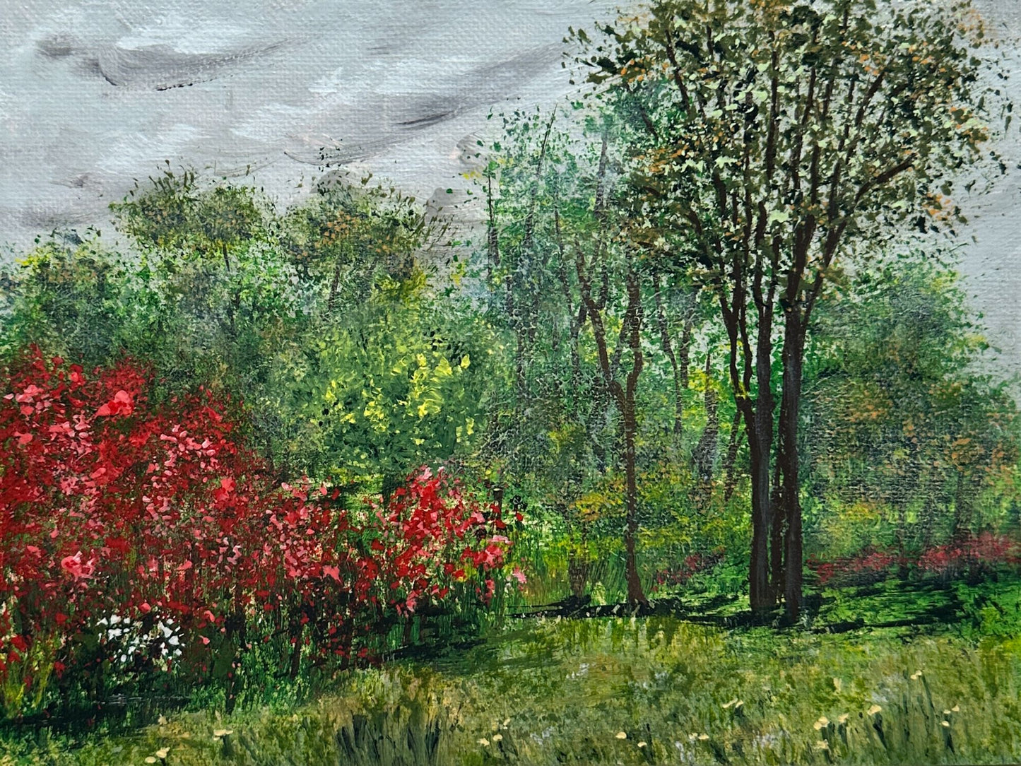 Nature Holds The Key Acrylic Landscape Painting 6" X 8" Wall Art Unframed
