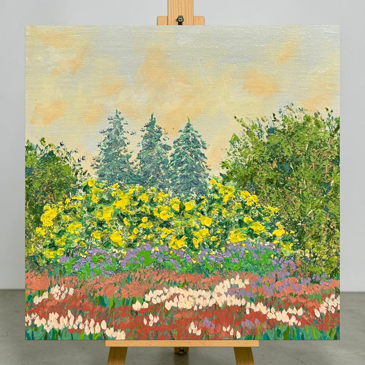 Nature's Bounty 8" x 8" Acrylic Original Painting Wall Art Mixed Media Decor