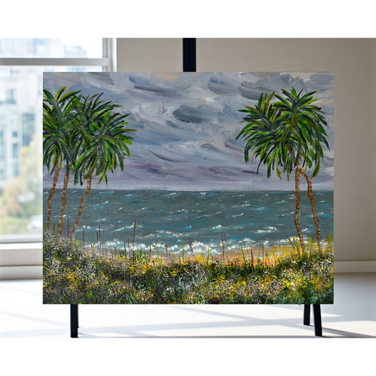 "Before The Storm" Seascape Original Acrylic Painting 8"x10" Unframed