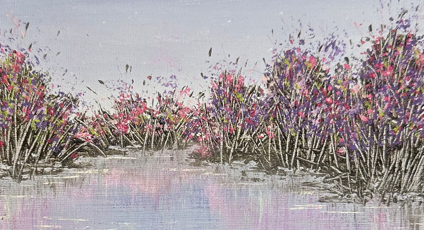 Thinking of Spring - Acrylic Nature Theme Landscape Painting in Size 8 x 8